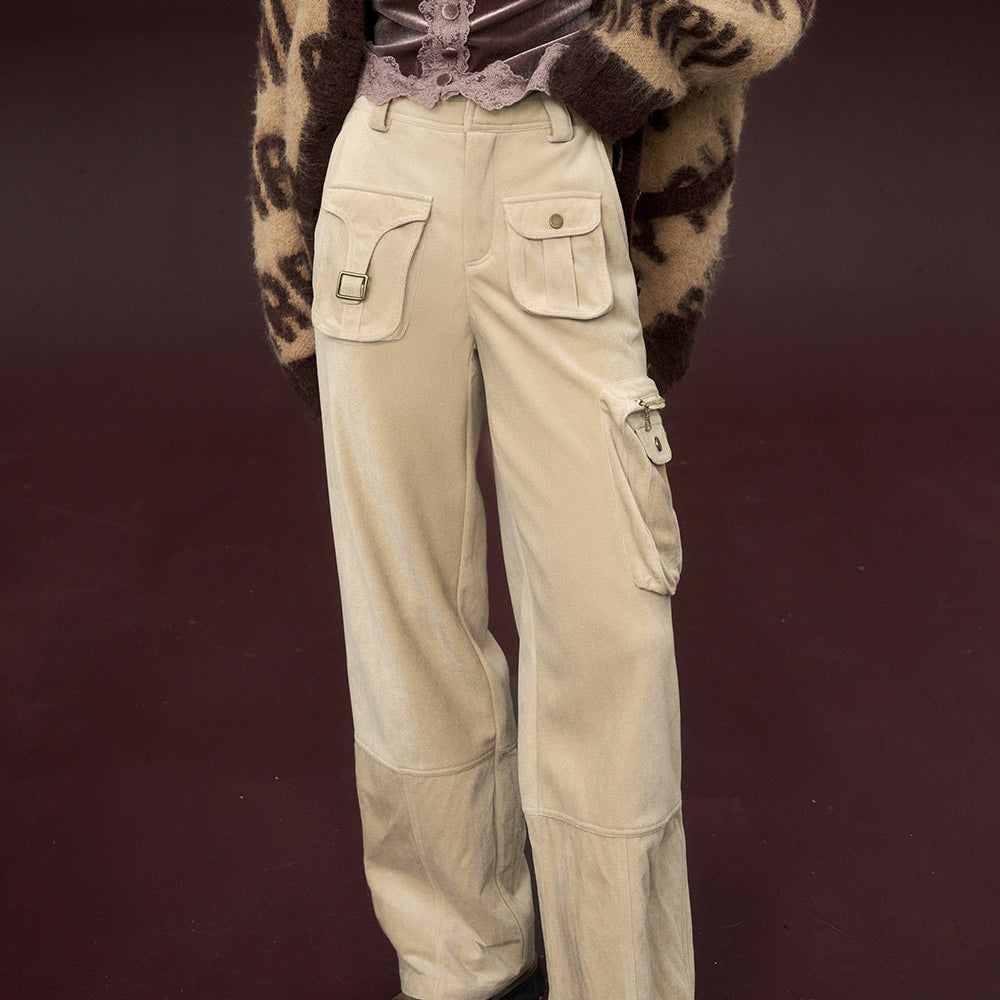 
                  
                    ELFSACK Wide Cargo Pants Women 2023 Winter New High Waist Dressy Casual Trousers
                  
                
