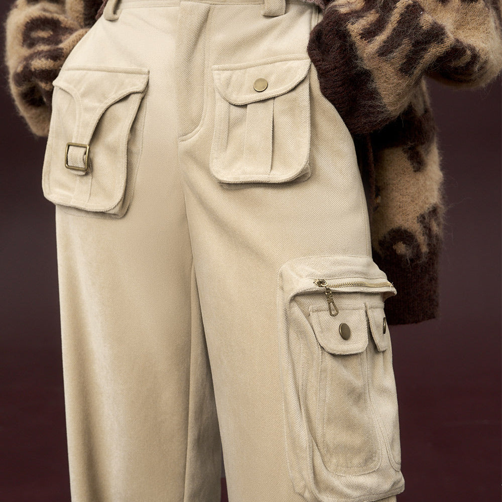 
                  
                    ELFSACK Wide Cargo Pants Women 2023 Winter New High Waist Dressy Casual Trousers
                  
                