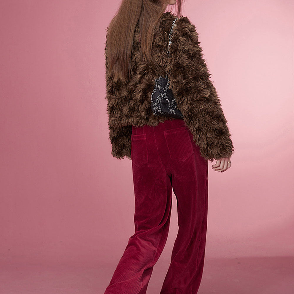 
                  
                    ELFSACK Korean Fashion Corduroy Pants Women 2023 Winter New Sports Trousers
                  
                