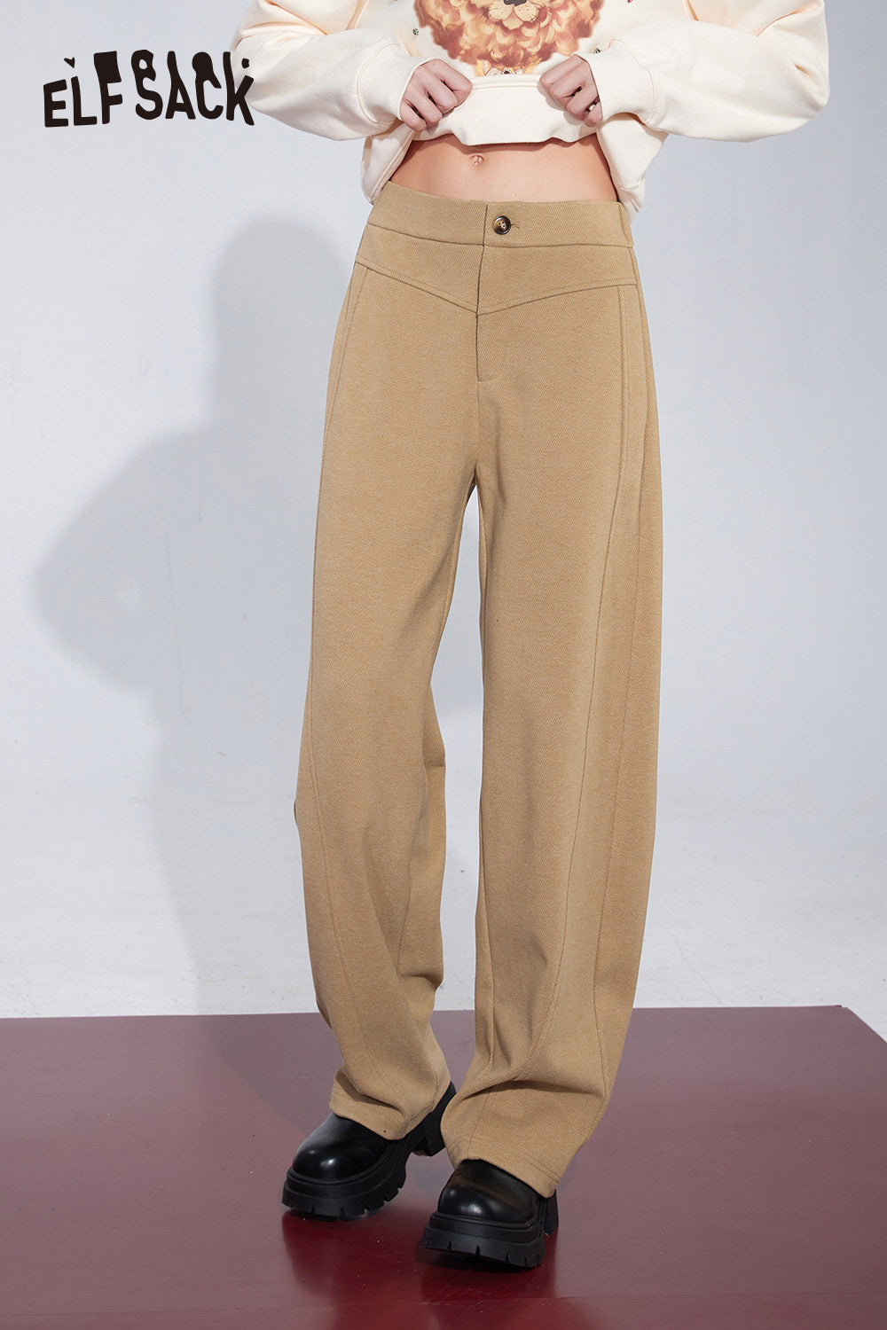 
                  
                    ELFSACK Korean Fashion Wide Leg Pants Women 2023 Winter New High Waist Luxury Trousers
                  
                