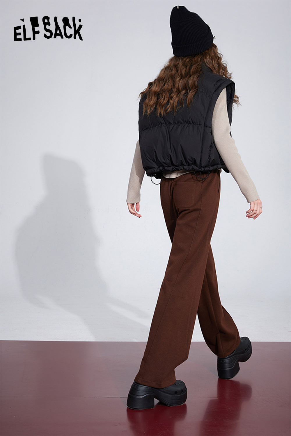 ELFSACK Sports Wide Pants Women High Waist Casual Dressy Trousers