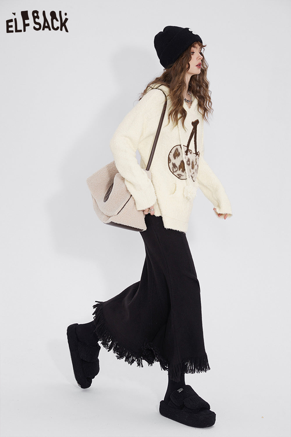 ELFSACK High Waist Tassels Fishtail Skirt Women Party Dress