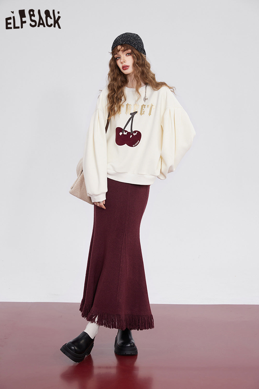 ELFSACK High Waist Tassels Fishtail Skirt Women Party Dress