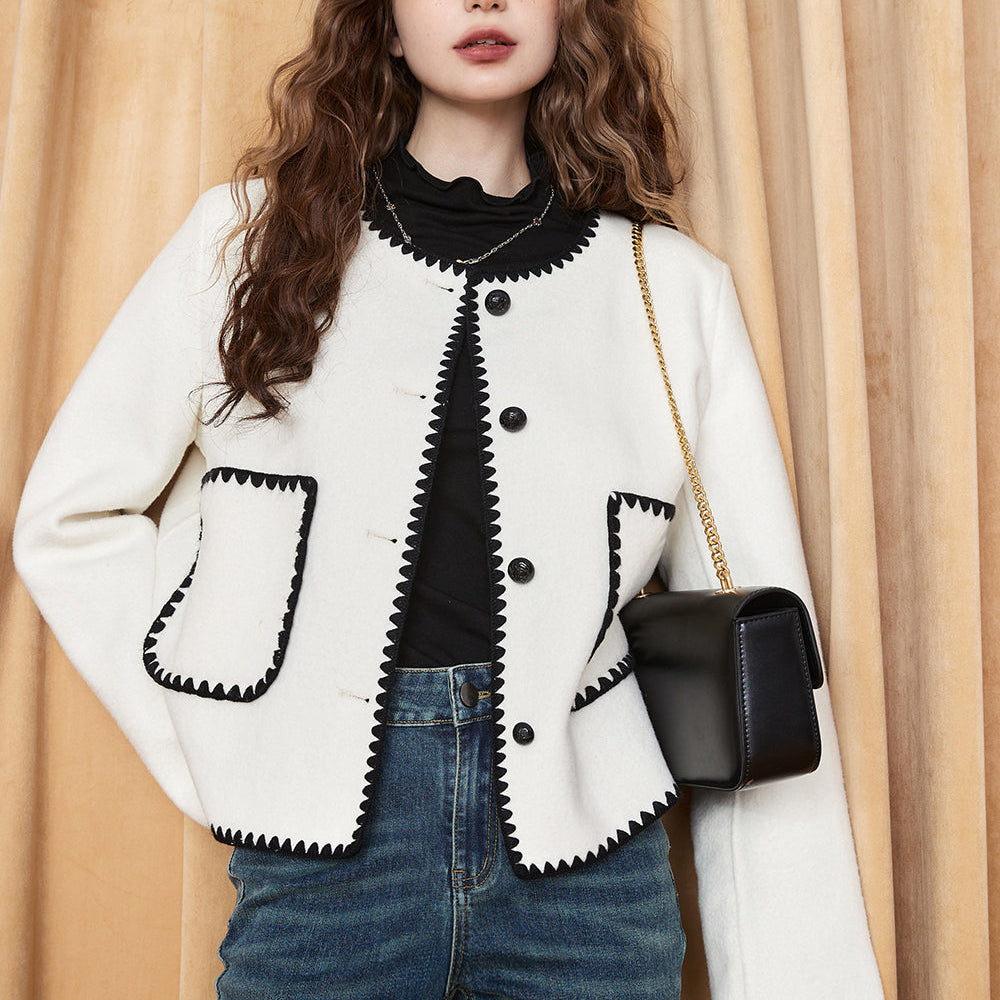 ELFSACK Petite Women's Tweed Coat in Chanel-Inspired Style