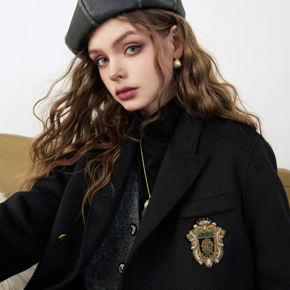 
                  
                    ELFSACK Warm Wool Blazer Coats Women 2023 Winter Academic Style Outwears
                  
                