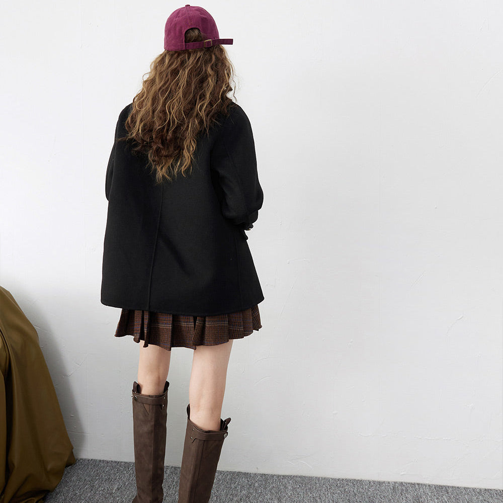 
                  
                    ELFSACK Warm Wool Blazer Coats Women 2023 Winter Academic Style Outwears
                  
                