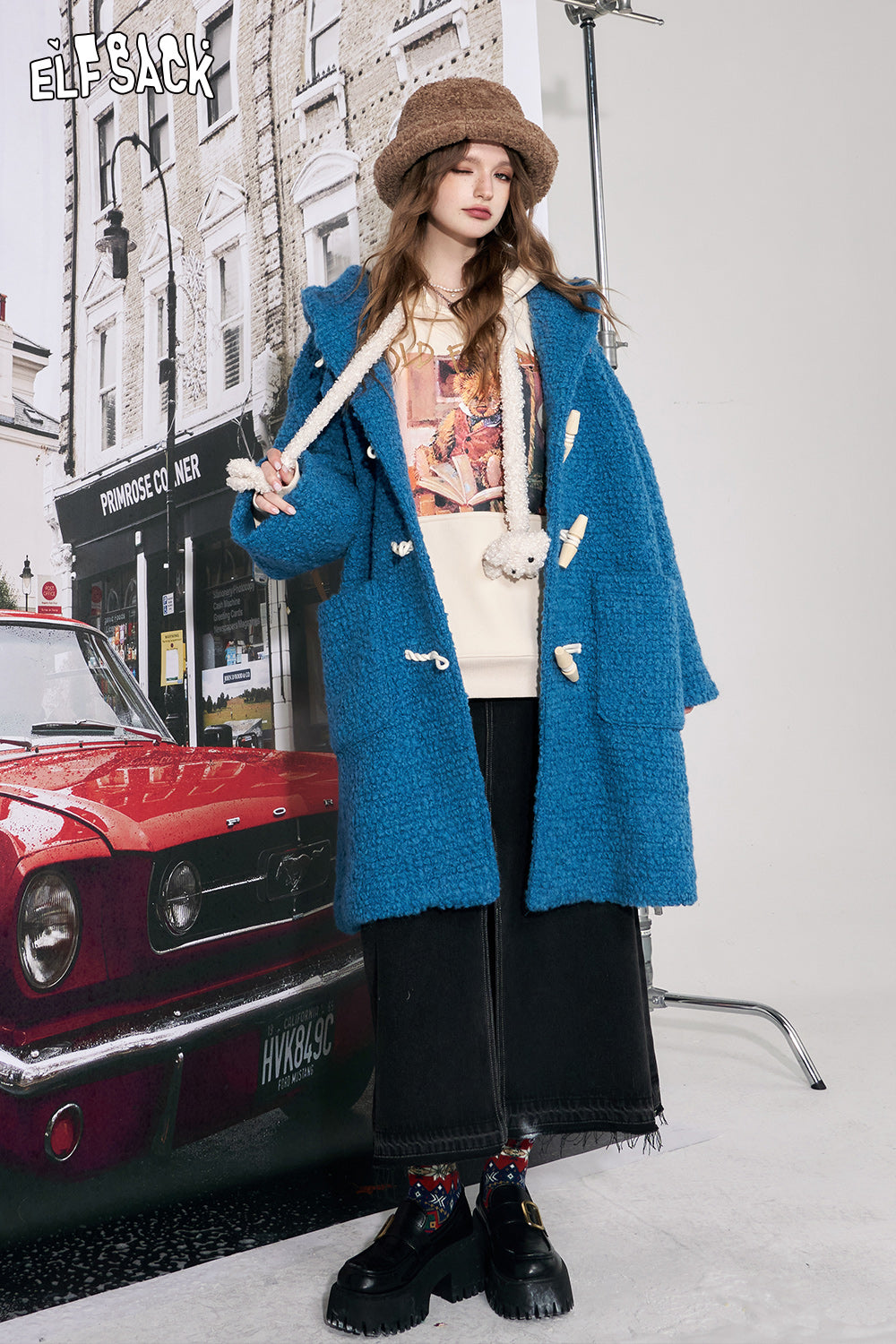 
                  
                    ELFSACK Y2K 2000s Korean Fashion Wool Coats Women 2023 Winter New Plus Size Mid-length Outwears
                  
                