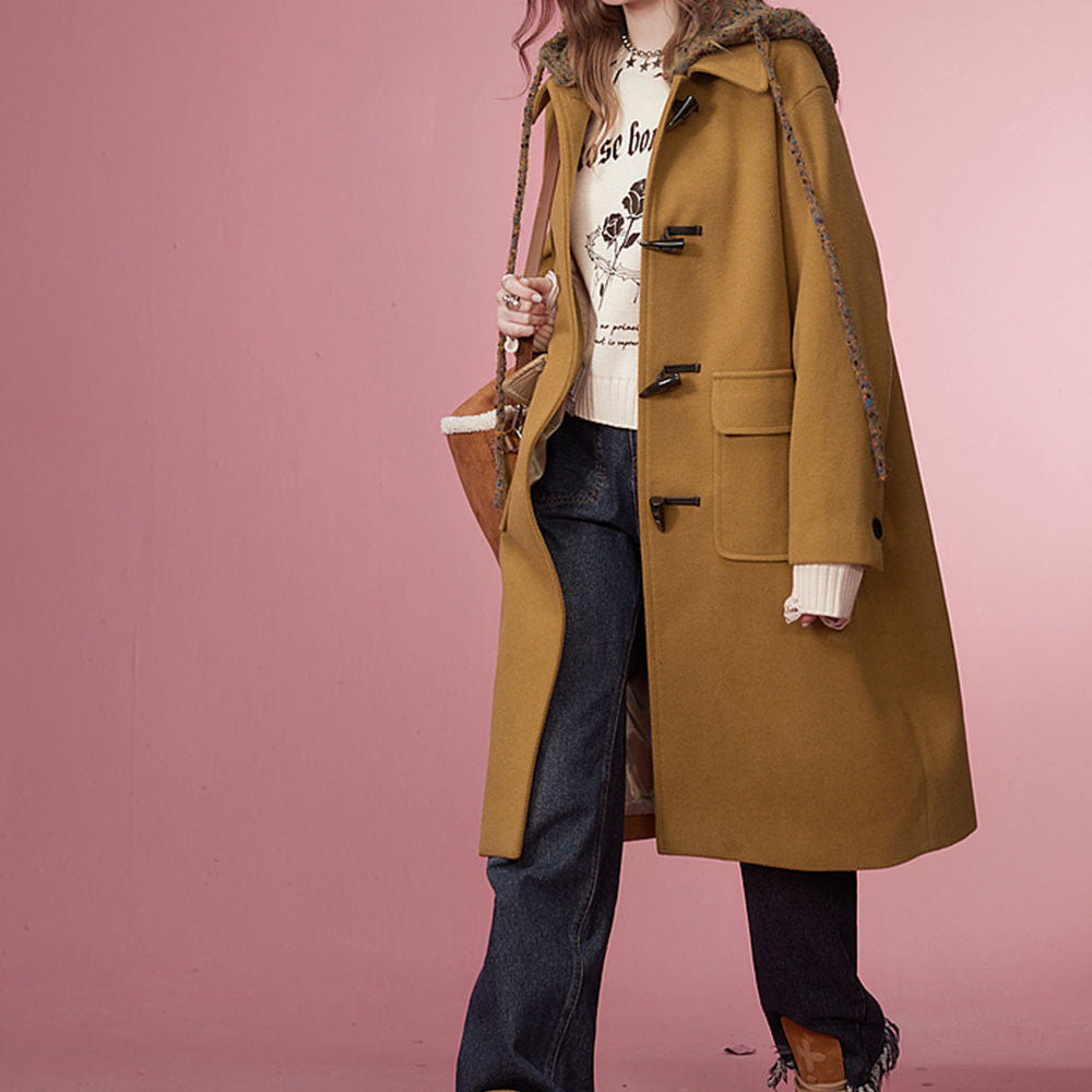 
                  
                    ELFSACK Plus Size Hoodied Coats Women 2023 Winter New Korean Fashion Mid-length Outwears
                  
                