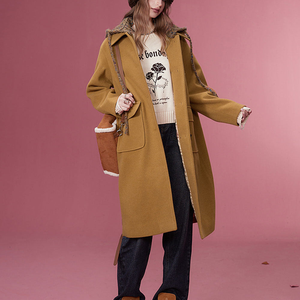 
                  
                    ELFSACK Plus Size Hoodied Coats Women 2023 Winter New Korean Fashion Mid-length Outwears
                  
                