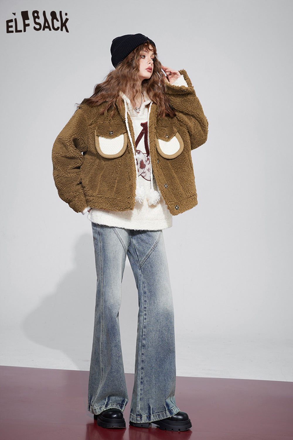 ELFSACK Thicken Cotton Jackets Women Plus Size Fashion Outwears