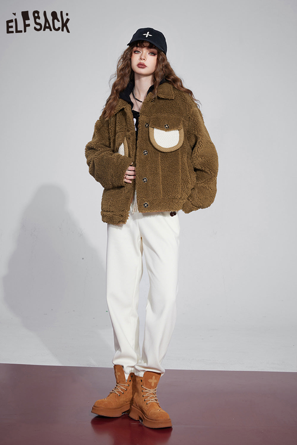 ELFSACK Thicken Cotton Jackets Women Plus Size Fashion Outwears