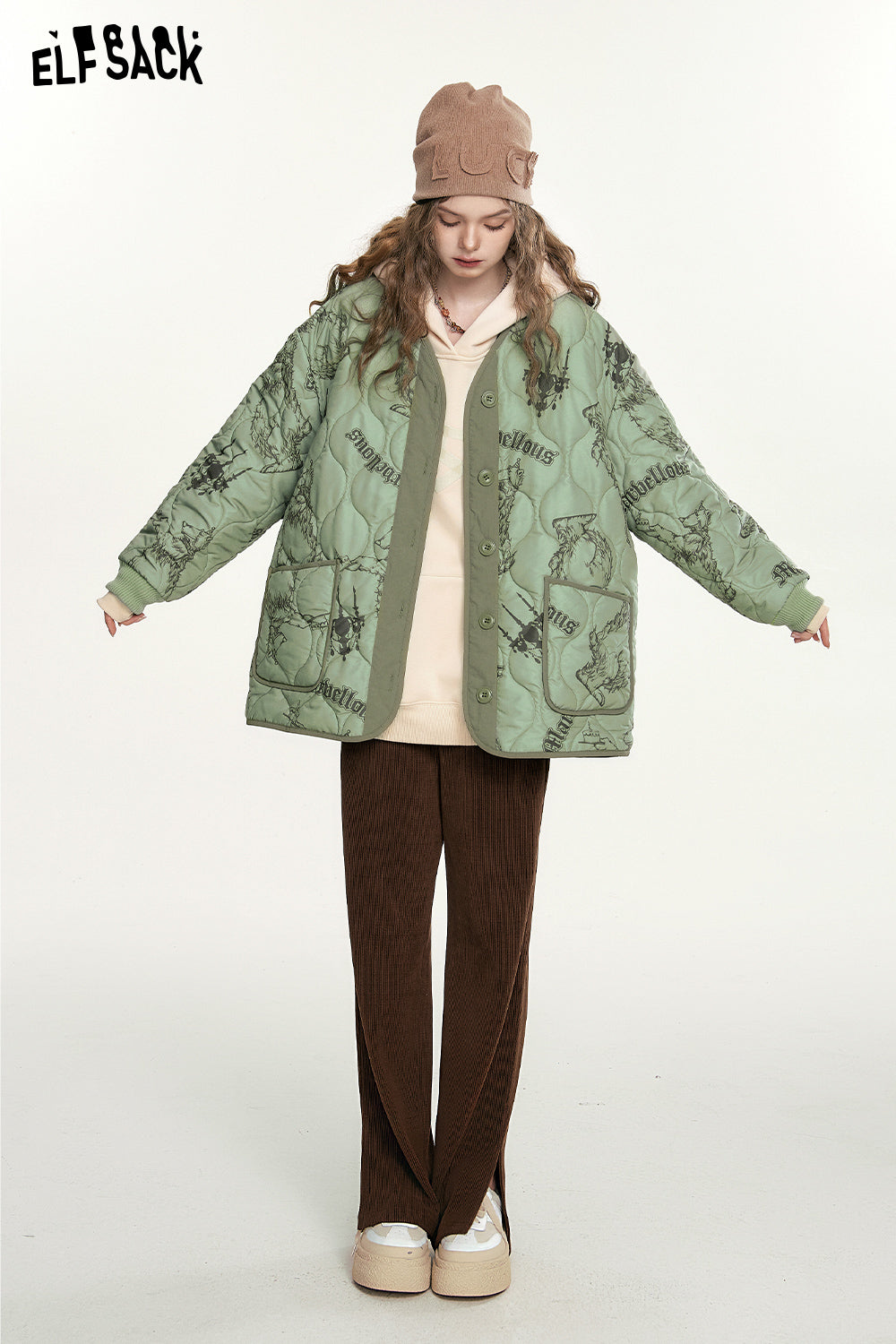 
                  
                    ELFSACK Cotton Jacket Women 2023 Autumn/Winter New Design Outwears
                  
                
