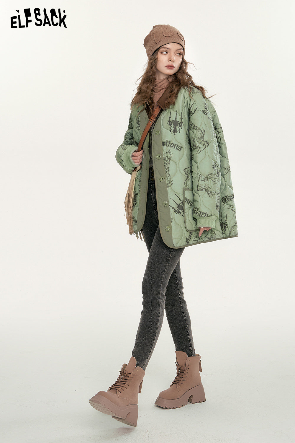 
                  
                    ELFSACK Cotton Jacket Women 2023 Autumn/Winter New Design Outwears
                  
                