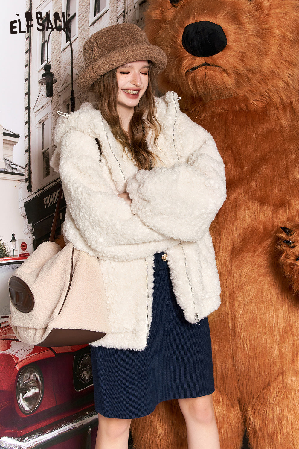 
                  
                    ELFSACK Kawaii Korean Fashion Hoodie Cotton Jacket Women 2023 Winter Designer Clothes
                  
                