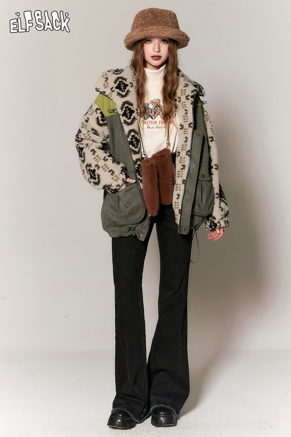
                  
                    ELFSACK 2000s Spliced Cotton Coats Women 2023 Winter New Plus Size Korean Fashion Designed Jackets
                  
                