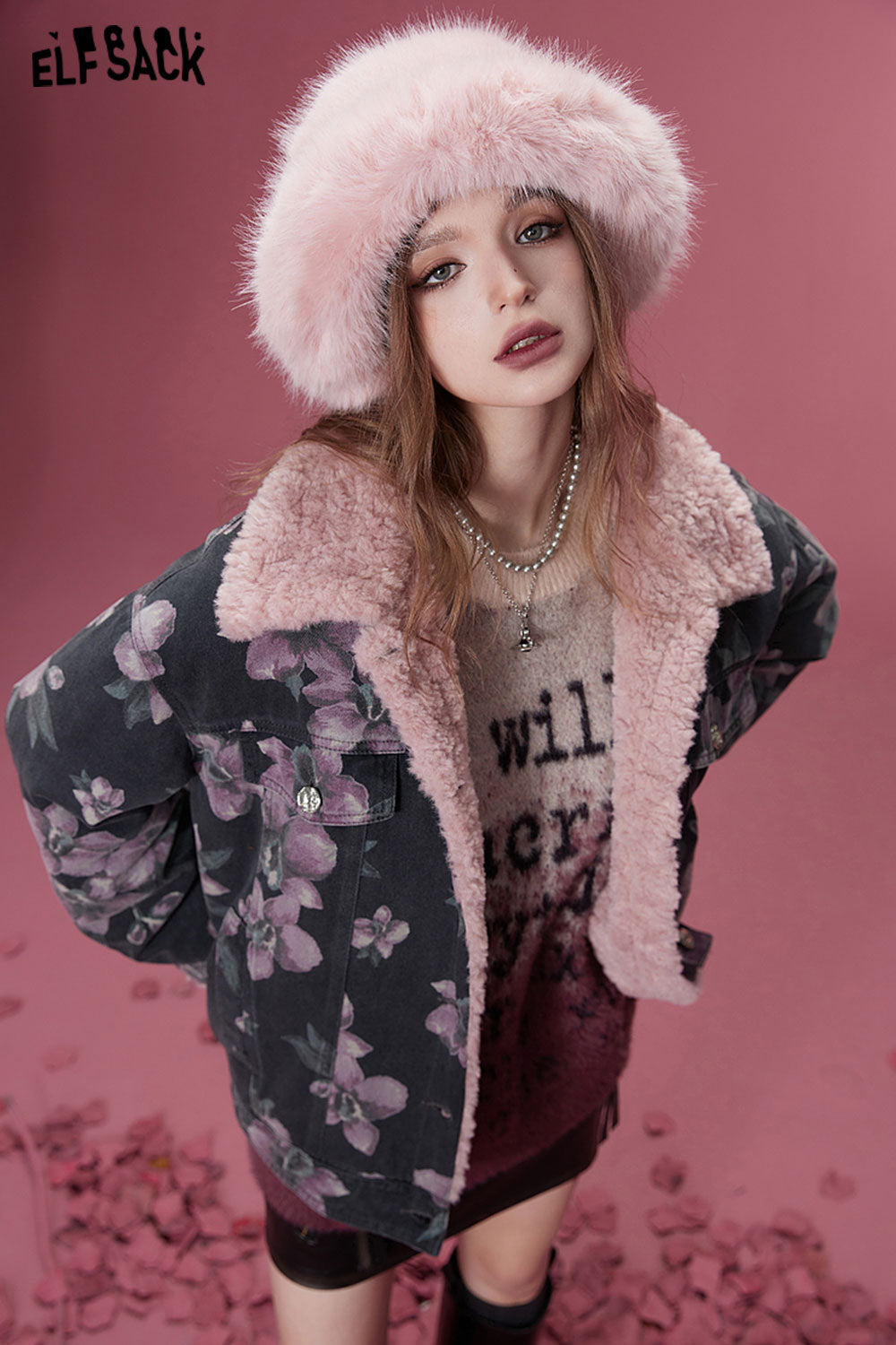 ELFSACK Denim Cotton Coats Women 2023 Winter New Korean Fashion Luxury Designer Jackets