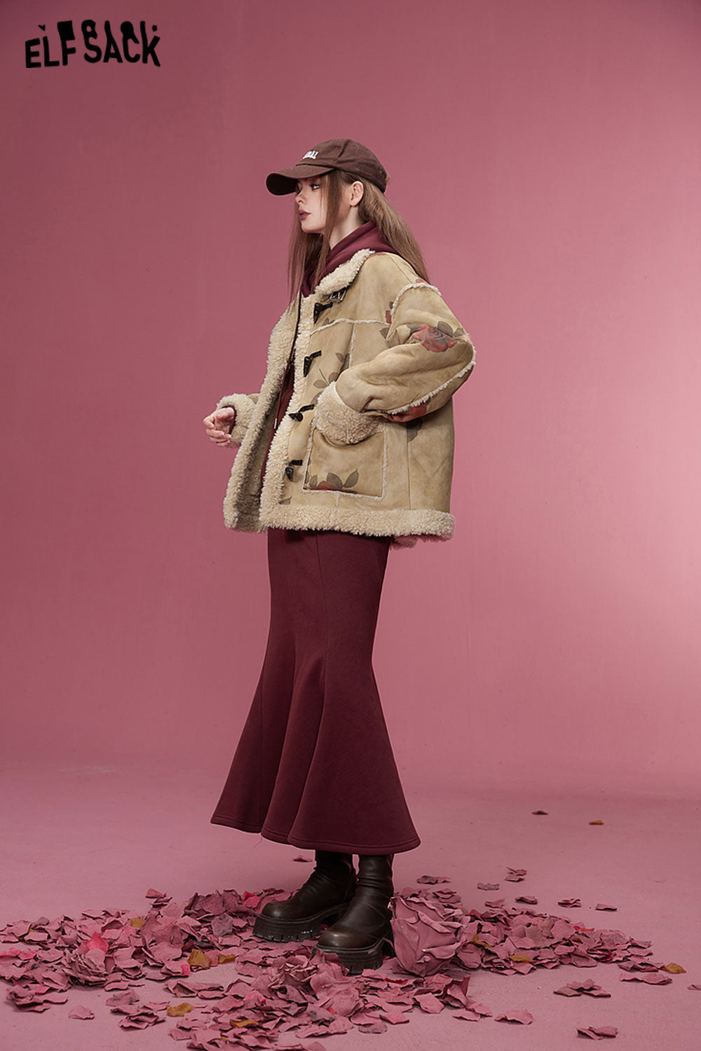 ELFSACK Graphic Cotton Jackets Women Luxury Designer Outwears