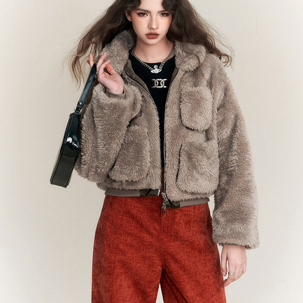 
                  
                    ELFSACK Thicken Plush Coats Women 2023 Winter New Chinese Style Luxury Warm Outwears
                  
                