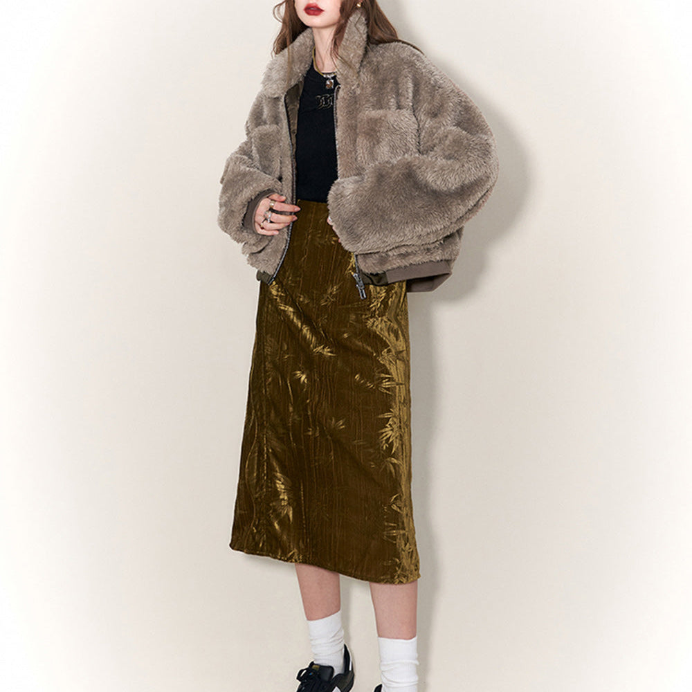 
                  
                    ELFSACK Thicken Plush Coats Women 2023 Winter New Chinese Style Luxury Warm Outwears
                  
                