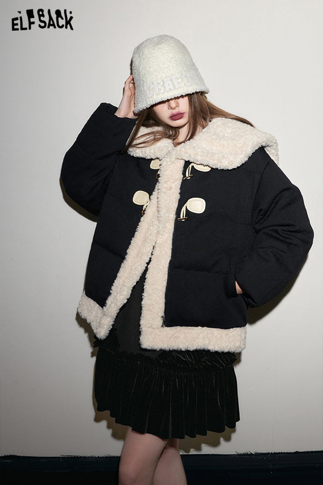 
                  
                    ELFSACK Korean Fashion Spliced Warm Down Coats Women 2023 Winter New Designer Luxury Outwears
                  
                