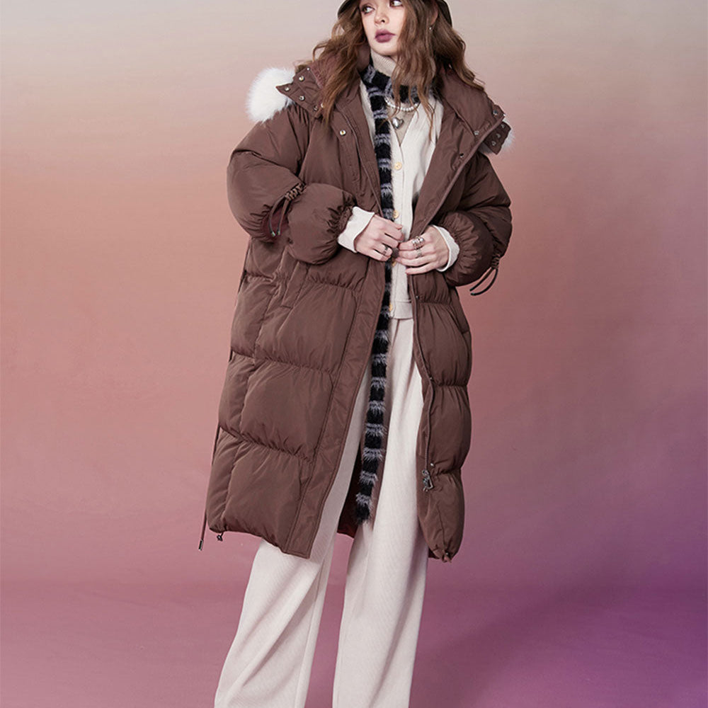 
                  
                    ELFSACK 2000s Retro Houndstooth Down Coats Women 2023 Winter New Designed Jackets
                  
                