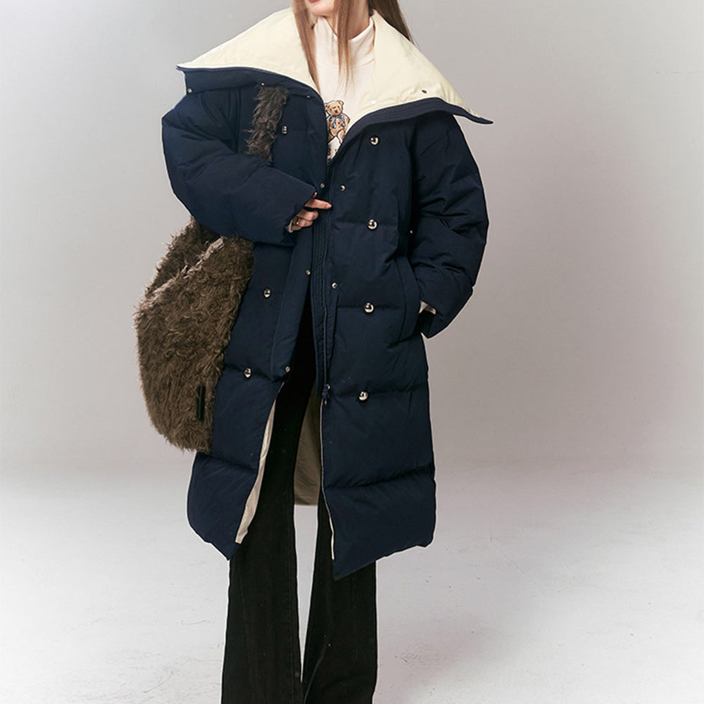 
                  
                    ELFSACK Korean Fashion Down Coats Women 2023 Winter New Luxury Mid-length Outwears
                  
                