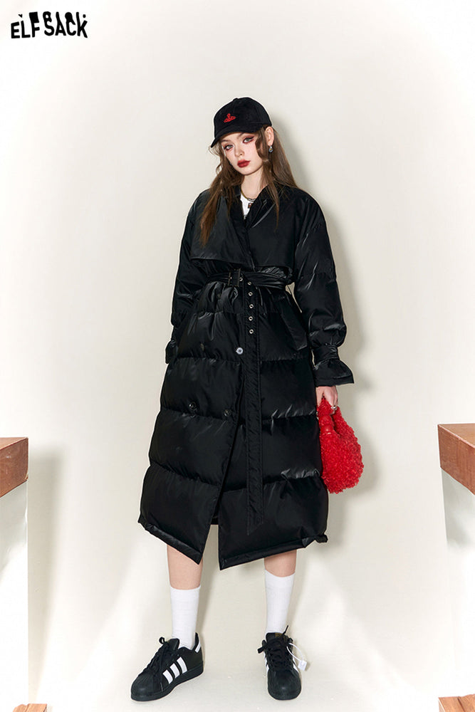 
                  
                    ELFSACK Black Down Coats Women 2023 Winter New Chinese Style Long Plus Size Designed Jackets
                  
                