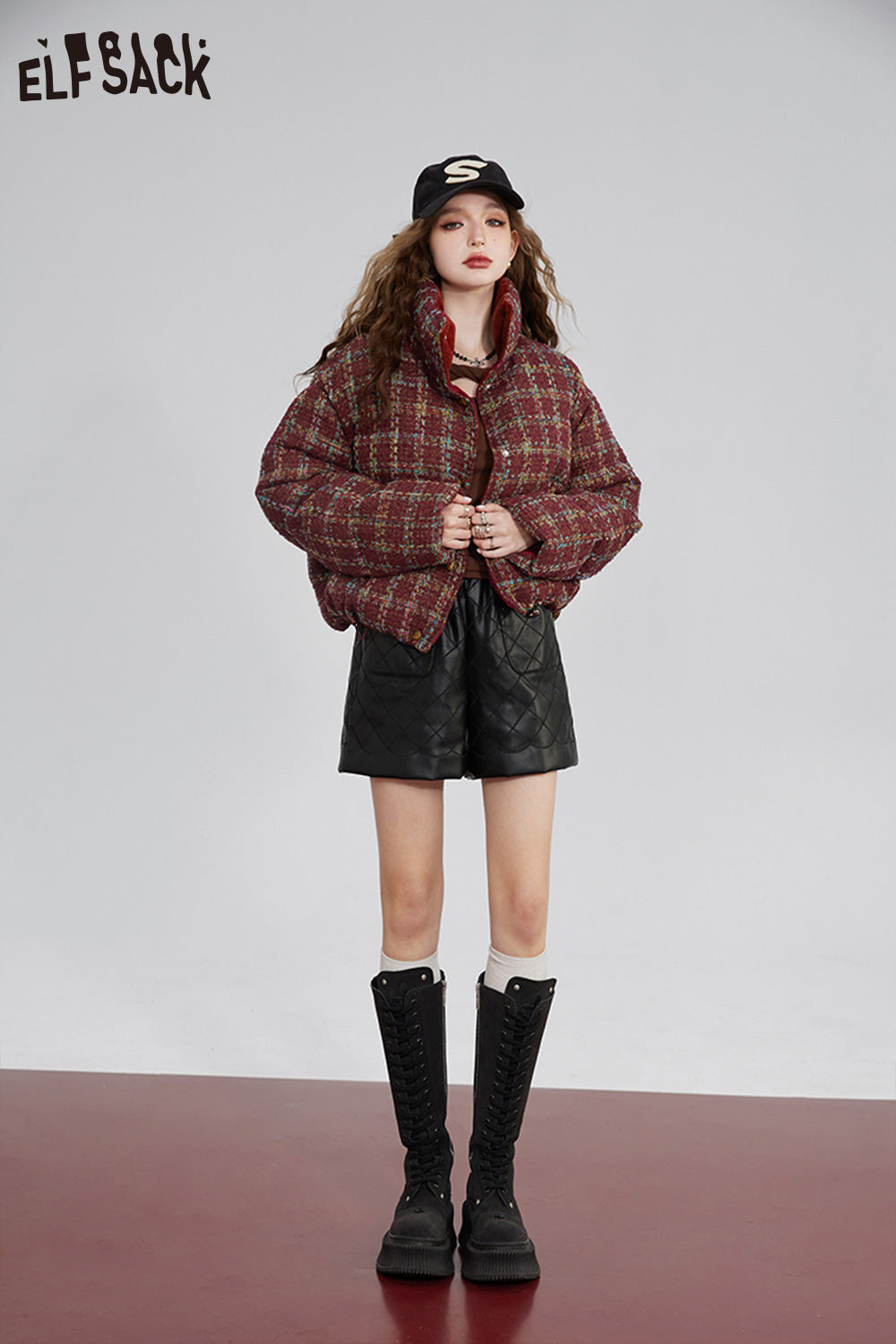ELFSACK Christmas Korean Fashion Down Coats Women Designer Outwears