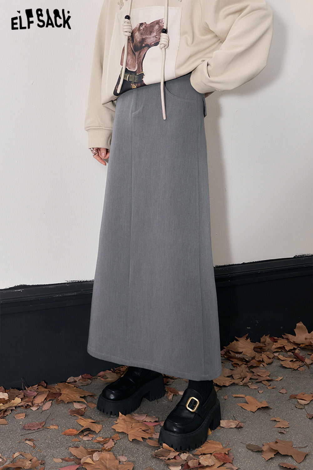 ELFSACK Korean Fashion Skirts Women A-line Elegant Luxury Bottom