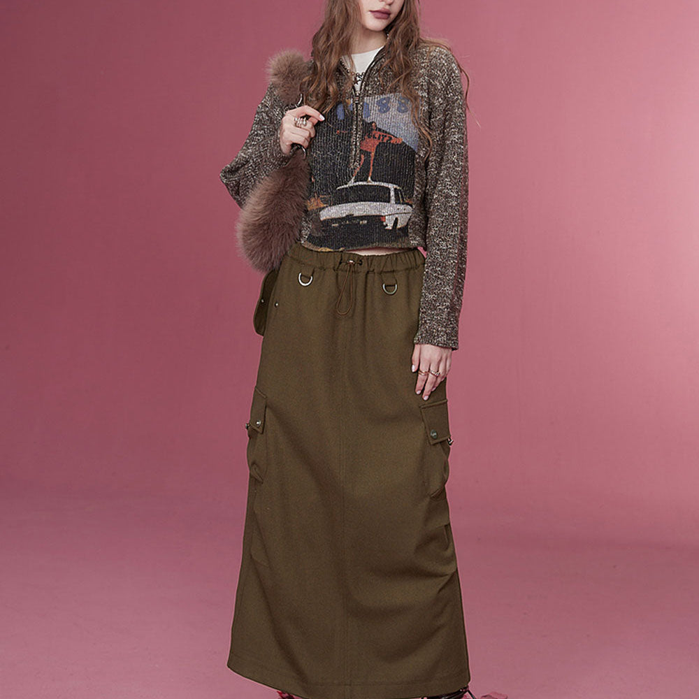 
                  
                    ELFSACK Korean Fashion Skirts Women 2023 Winter New Designer Sports Bottom
                  
                