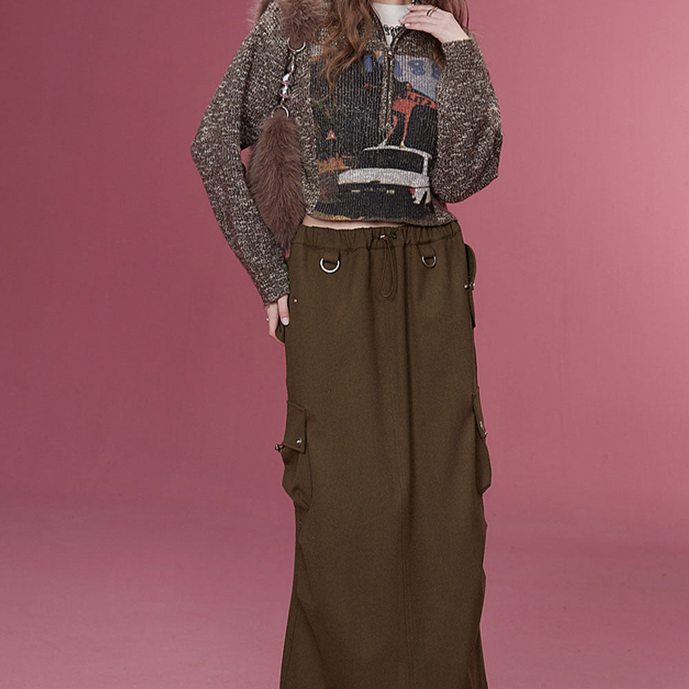 
                  
                    ELFSACK Korean Fashion Skirts Women 2023 Winter New Designer Sports Bottom
                  
                