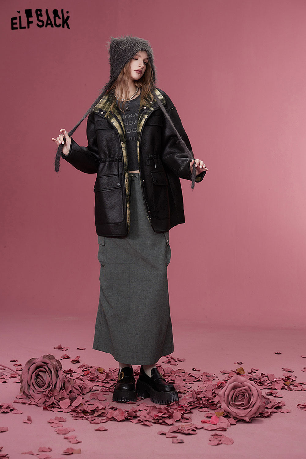 ELFSACK Korean Fashion Skirts Women Designer Sports Bottom