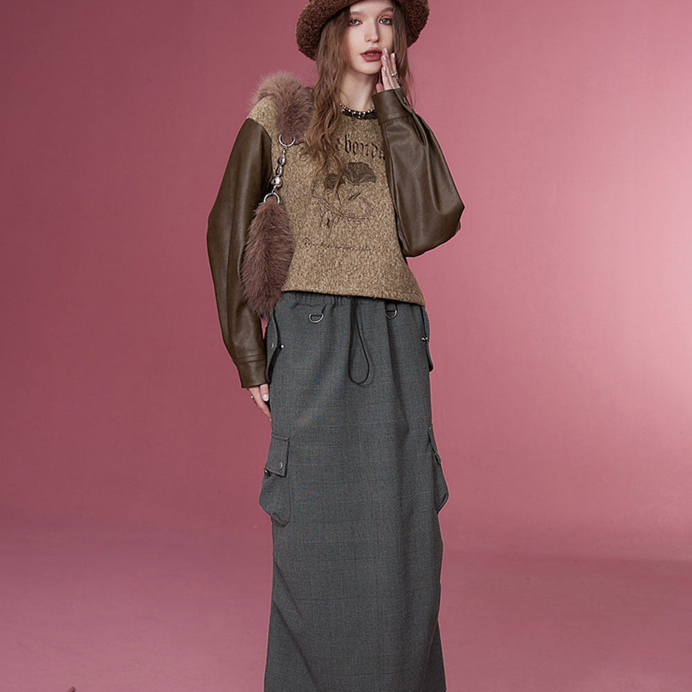 
                  
                    ELFSACK Korean Fashion Skirts Women 2023 Winter New Designer Sports Bottom
                  
                