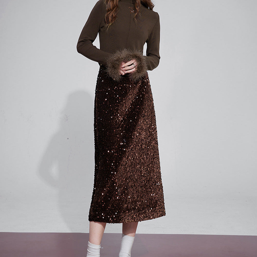
                  
                    ELFSACK Korean Fashion Party Dress For Women 2023 Winter New Sparkly Elegant Luxury Bottom
                  
                