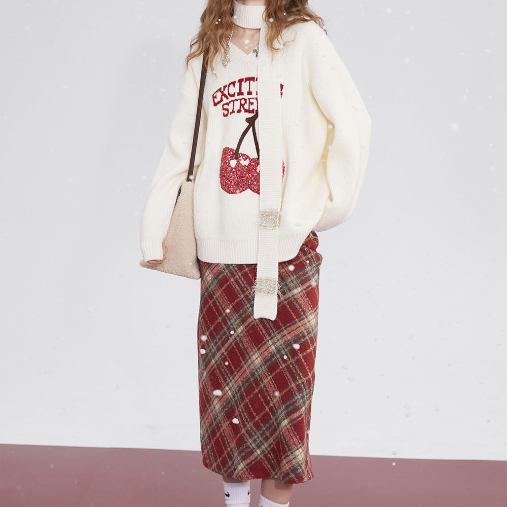 ELFSACK Christmas Y2K 2000s Gyaru Mini Skirt Women 2023 Winter Korean Fashion Bottom