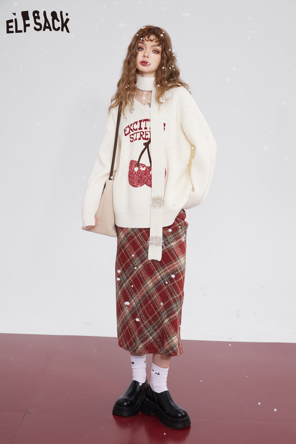 ELFSACK Christmas Y2K 2000s Gyaru Mini Skirt Women Korean Fashion Bottom