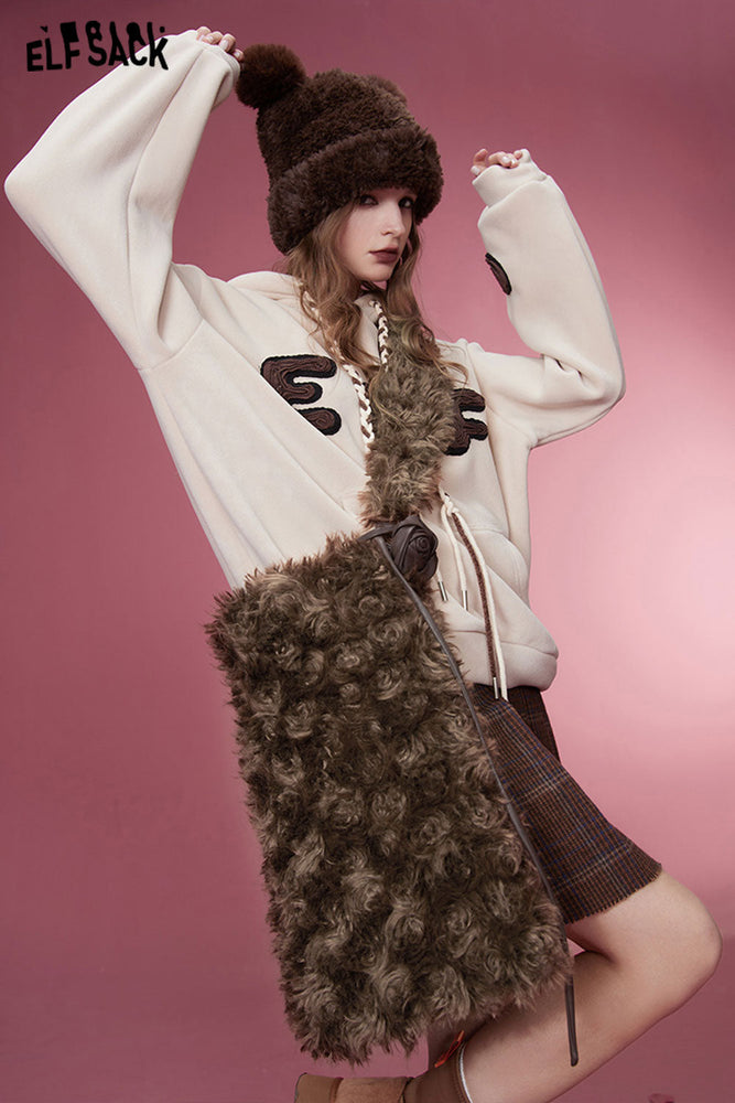 
                  
                    ELFSACK Korean Fashion Fluffy Bag Women 2023 Winter New Designer Accessorize
                  
                
