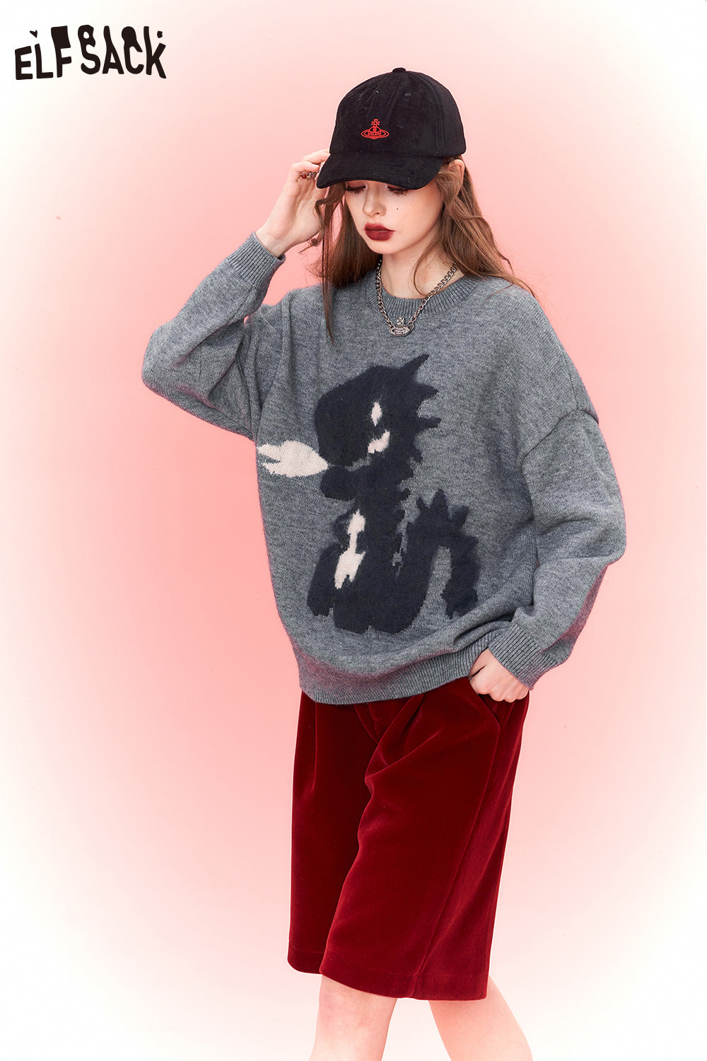 
                  
                    ELFSACK Christmas Kawaii Sweaters Women 2023 Winter New Korean Fashion Tops
                  
                