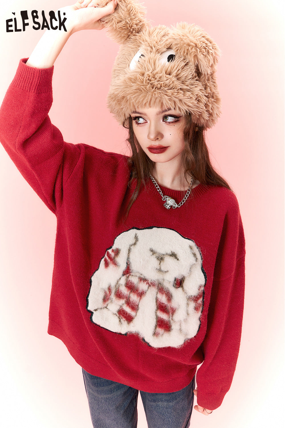 
                  
                    ELFSACK Christmas Kawaii Sweaters Women 2023 Winter New Korean Fashion Tops
                  
                