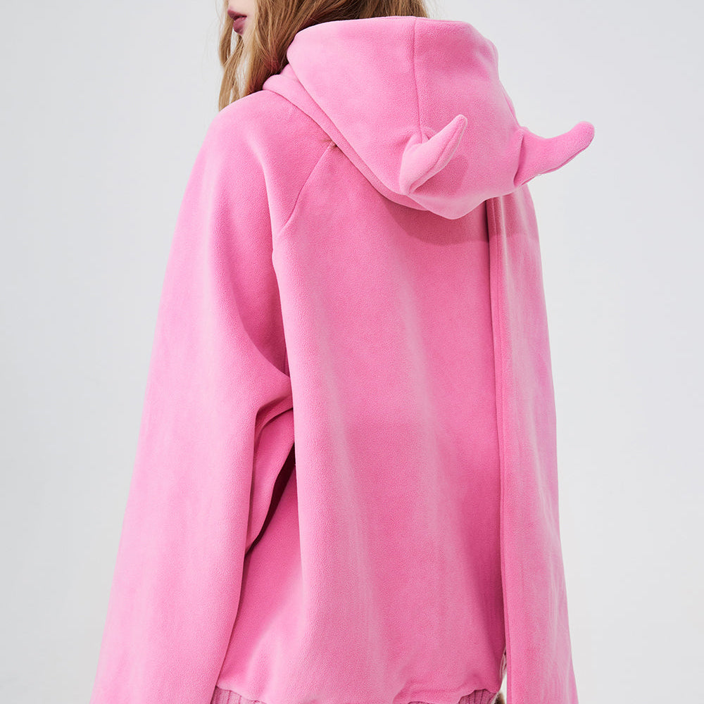 
                  
                    ELFSACK Lightweight Rabbit Hoodied Sweatshirt For Women Free Scarf Y2k Cute Sweet Long Sleeve Dressy Casual Tops 2024 Spring New
                  
                