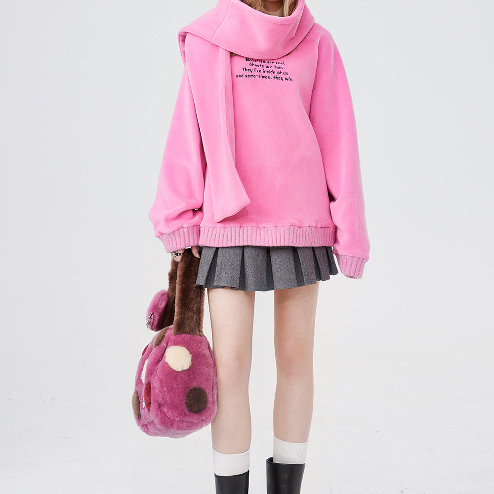 
                  
                    ELFSACK Lightweight Rabbit Hoodied Sweatshirt For Women Free Scarf Y2k Cute Sweet Long Sleeve Dressy Casual Tops 2024 Spring New
                  
                