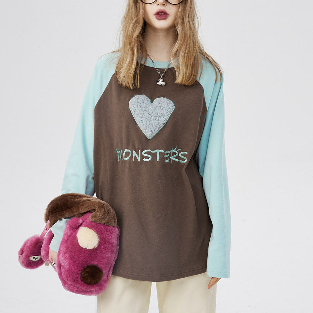 
                  
                    ELFSACK Underwear Women Bottoming Shirt Spring Slim Basic Long-Sleeved T-Shirt Loose Heart Embroidered 2024 Spring New
                  
                