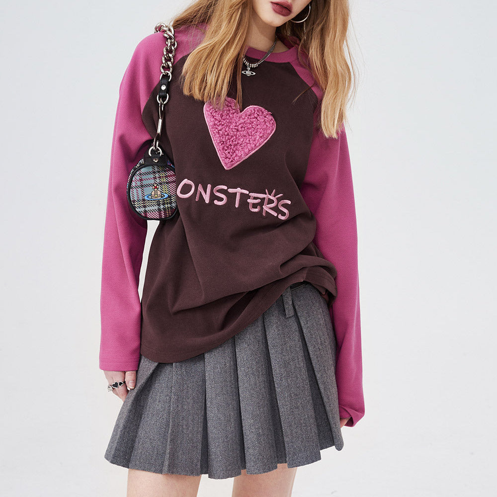 
                  
                    ELFSACK Underwear Women Bottoming Shirt Spring Slim Basic Long-Sleeved T-Shirt Loose Heart Embroidered 2024 Spring New
                  
                
