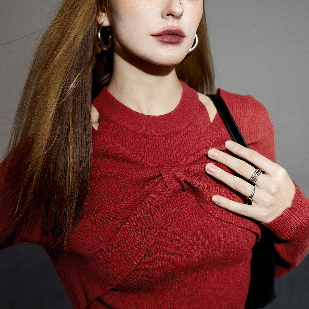 
                  
                    ELFSACK Underwear Women Bottoming Shirt Spring Slim Basic Long-Sleeved Knit T-Shirt 2024 Spring New
                  
                