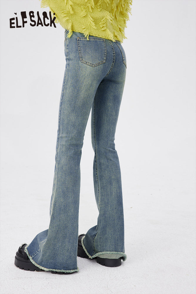 
                  
                    ELFSACK Women Jeans Retro Fashion Casual Straight Leg Pants High Waisted Loose Wide Leg Trousers 2024 New Women'S Y2K Street Denim Pants
                  
                