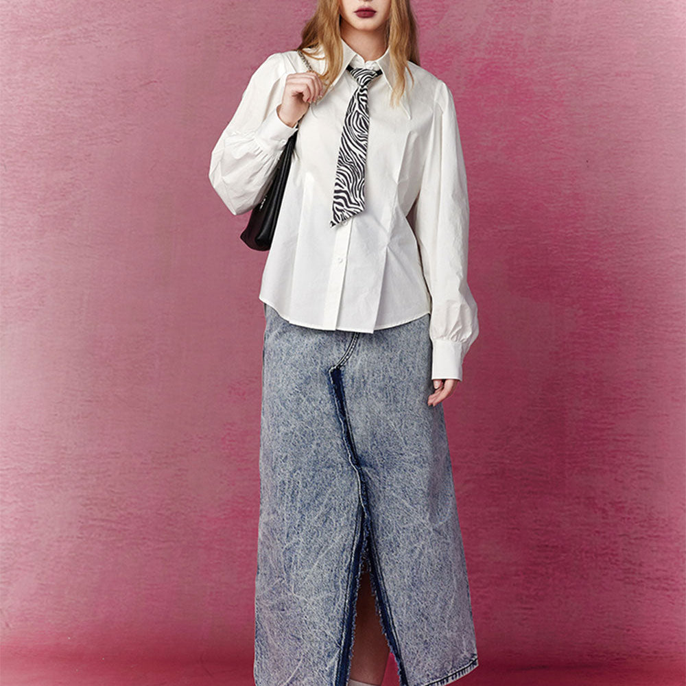 
                  
                    ELFSACK Open Half Denim Skirt Women 2023 Summer New Y2k High Waist Long Skirt Female Package Hip Skirt Jean Skirts Long Tyle Harajuku
                  
                