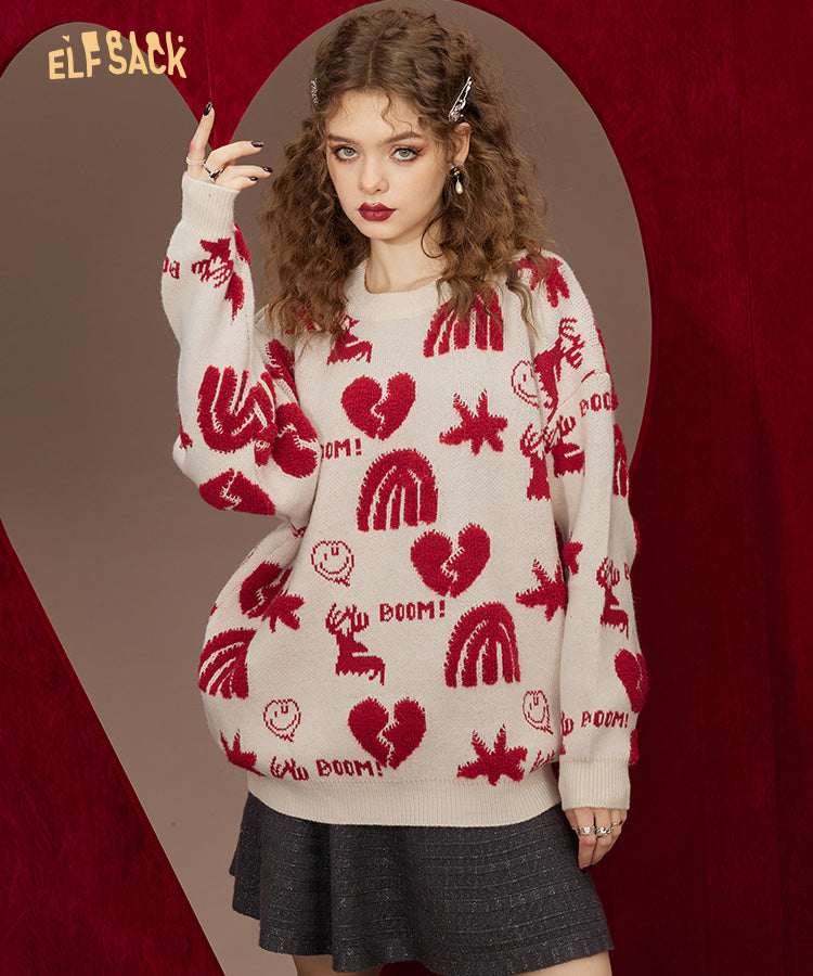 
                  
                    ELFSACK New Year Red Pullover Sweaters
                  
                