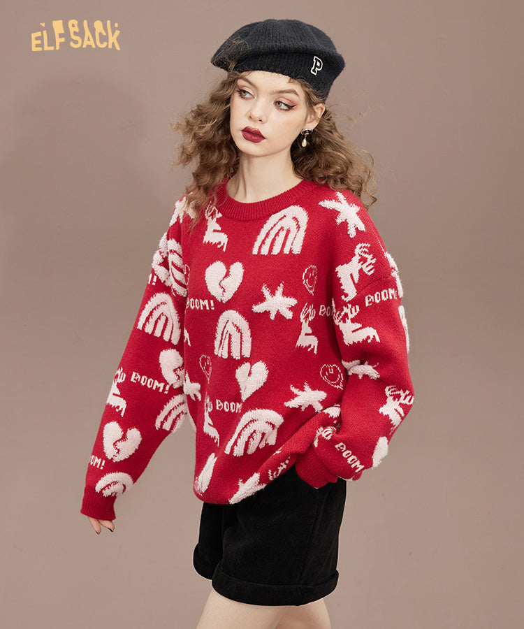 
                  
                    ELFSACK New Year Red Pullover Sweaters
                  
                