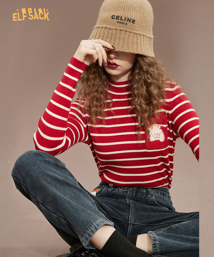 ELFSACK Striped Pullover Sweaters