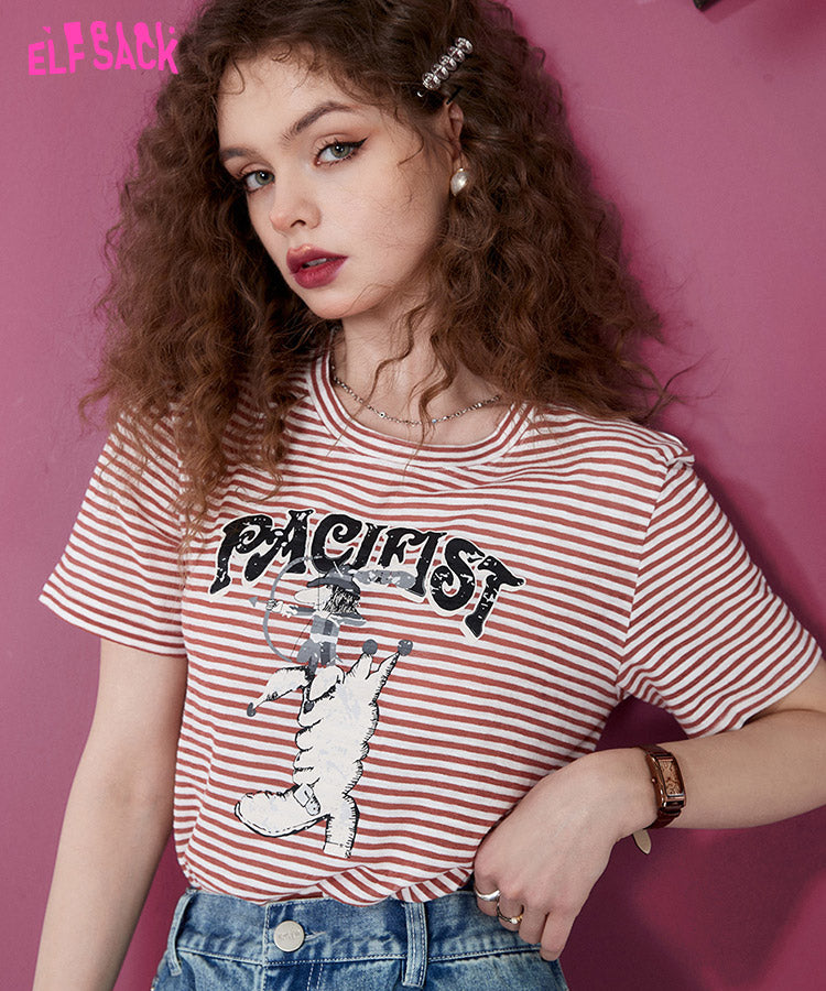 
                  
                    ELFSACK Pink Striped T-Shirts
                  
                